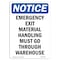 Signmission Safety Sign, OSHA Notice, 10" Height, Rigid Plastic, Emergency Exit Material Handling Sign, Portrait OS-NS-P-710-V-11809 - alternate 1